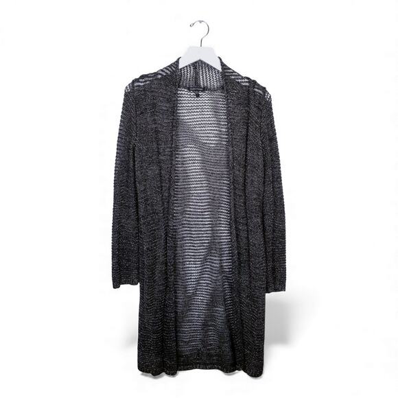 Eileen Fisher Sweaters - EILEEN FISHER Sweater Longline Duster Cardigan Loose Knit Metallic - Small